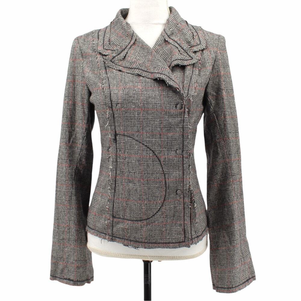 Wyeth by Todd Magill Wool Houndstooth Plaid Blazer